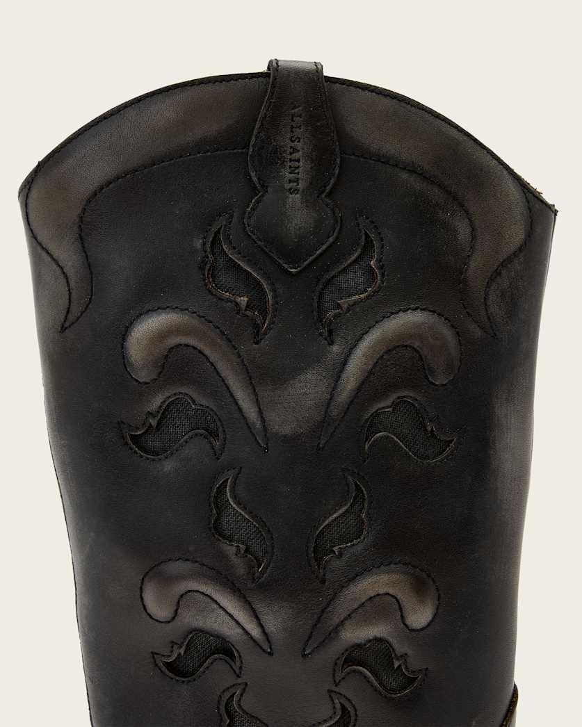 Dolly Western Leather Boots ETCH DARK BROWN | ALLSAINTS US